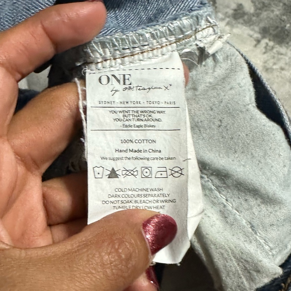 ONE X ONE TEASPOON Bandits Cut Off Distressed Denim Shorts 26 - Picture 9 of 9